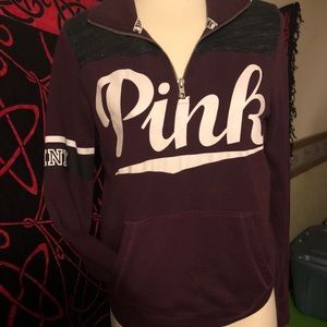 Pink, half zip sweatshirt